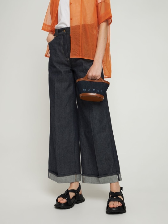 Marni: Micro Tropicalia cotton & leather bag - women_1 | Luisa Via Roma