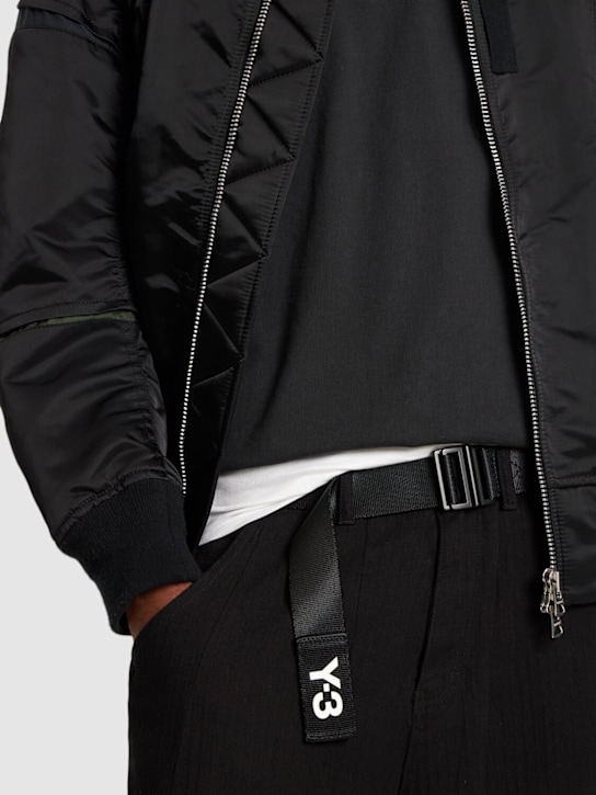 Y-3: Cintura in webbing con logo - men_1 | Luisa Via Roma