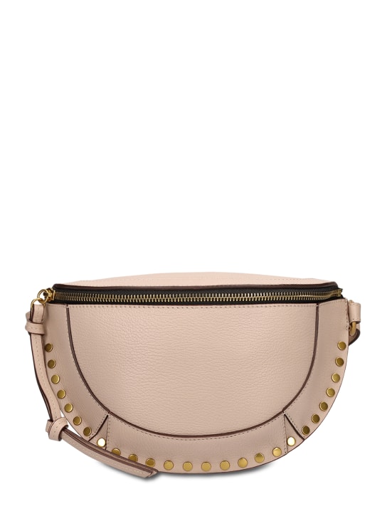 Isabel Marant: Skano grainy leather belt bag - Açık Bej - women_0 | Luisa Via Roma