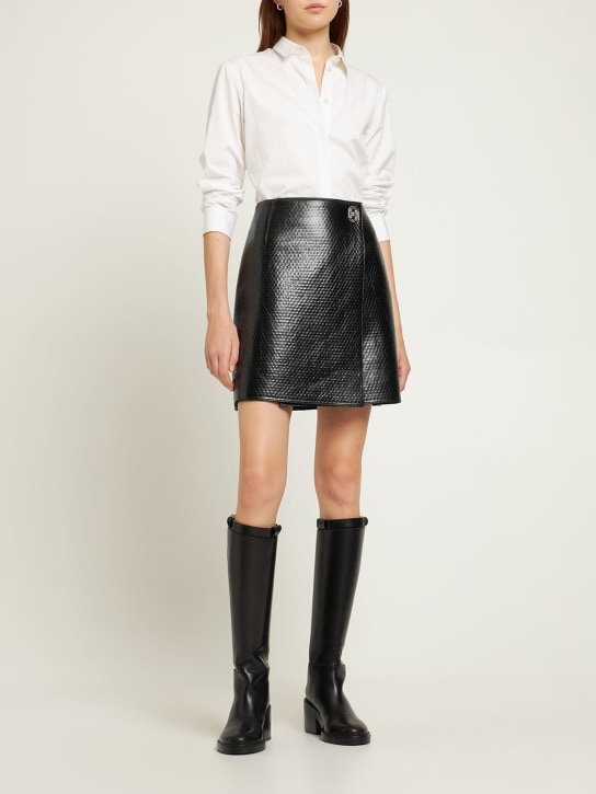 Ferragamo: Leather wrap mini skirt - women_1 | Luisa Via Roma