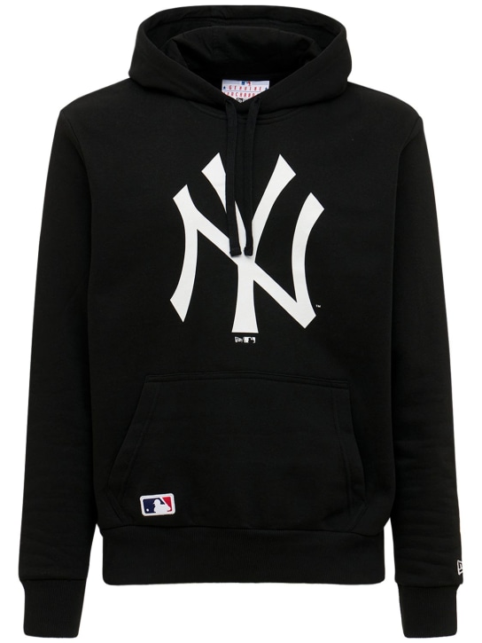 New Era: Sweat-shirt en coton mélangé à capuche NY Yankees - Noir - men_0 | Luisa Via Roma