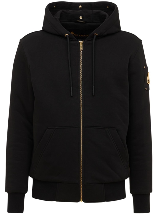 Moose Knuckles: Linden Bunny sweater - Black - men_1 | Luisa Via Roma