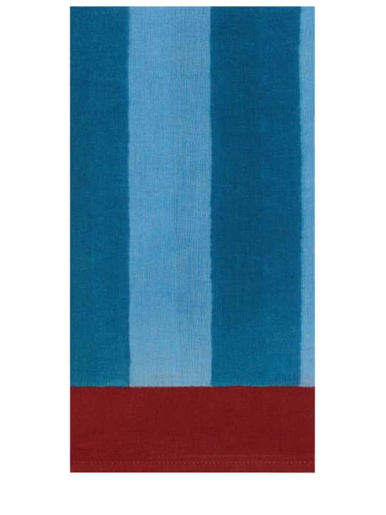 LISA CORTI: Serviettes de table Nizam Stripes Ferozi/Sugar - Bleu/Multicolore - ecraft_0 | Luisa Via Roma