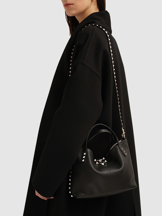 Valentino Garavani: Small Rockstud leather tote bag - women_1 | Luisa Via Roma
