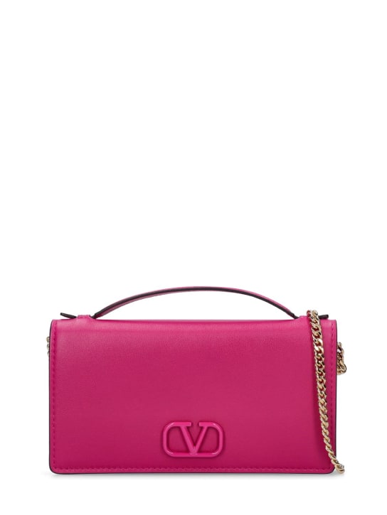 V logo signature grain leather bag - Valentino Garavani - Women ...