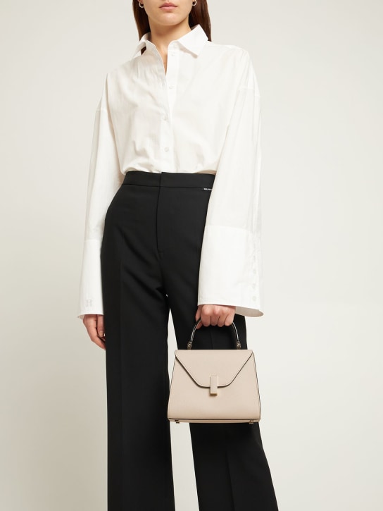 Valextra: Mini Iside grained leather bag - Ten rengi - women_1 | Luisa Via Roma