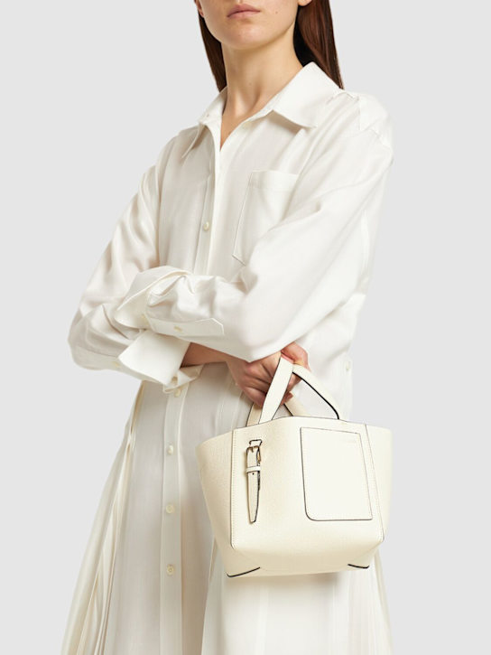 Valextra: Mini Bucket leather top handle bag - women_1 | Luisa Via Roma