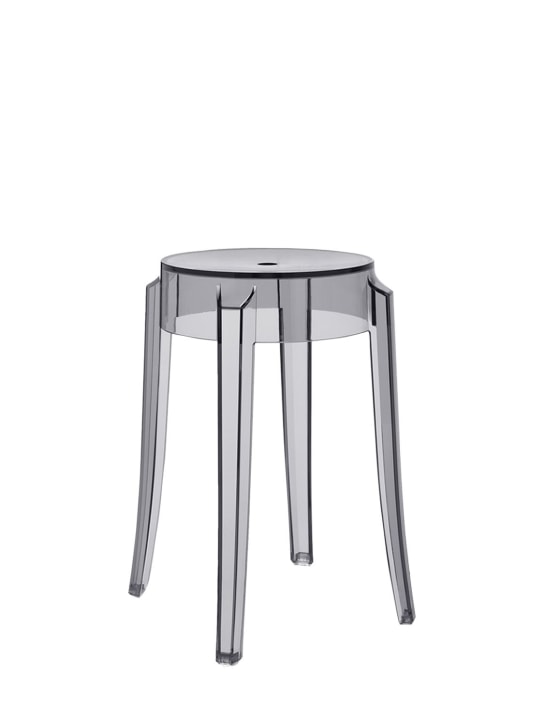 Kartell: Set of 2 Charles Ghost stools - Fume - ecraft_0 | Luisa Via Roma