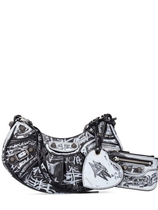 Balenciaga: XS Le Cagole leather shoulder bag - Siyah - women_0 | Luisa Via Roma