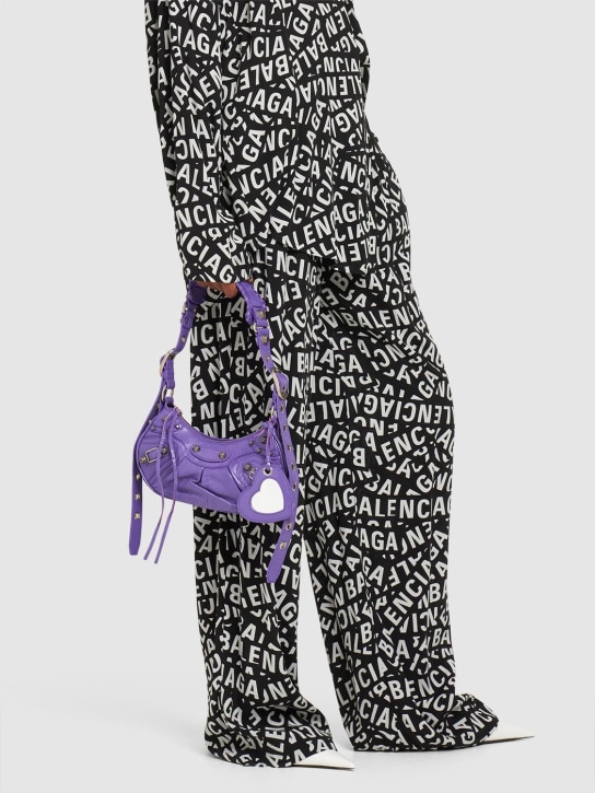 Balenciaga: XS Le Cagole leather shoulder bag - Purple - women_1 | Luisa Via Roma
