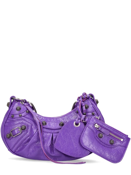 Balenciaga: XS Le Cagole leather shoulder bag - Purple - women_0 | Luisa Via Roma