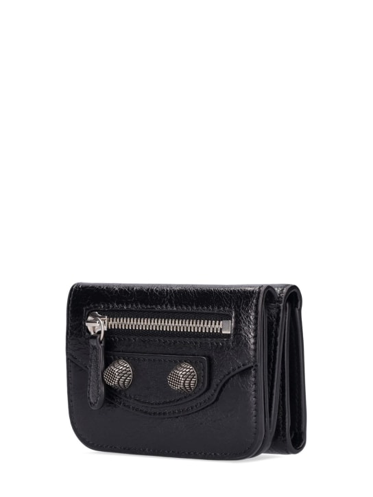 Balenciaga: Le Cagole mini leather wallet - Siyah - women_1 | Luisa Via Roma