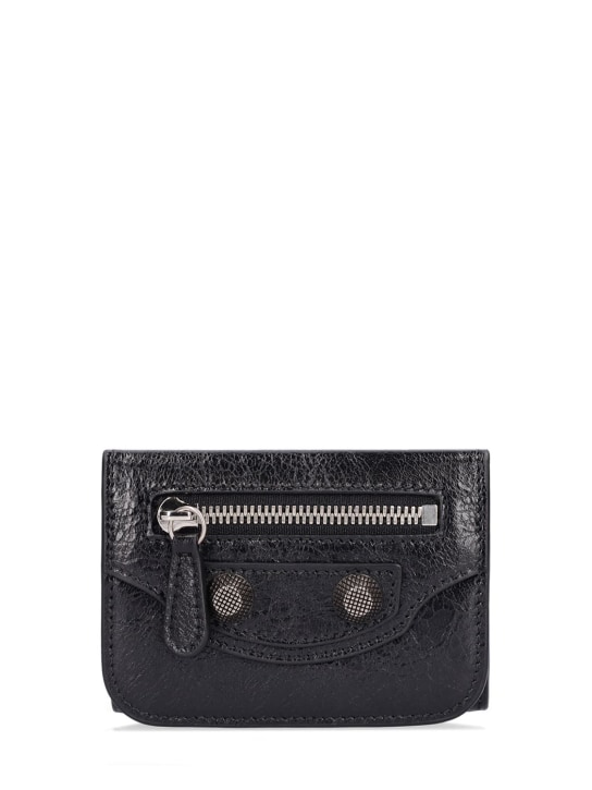 Balenciaga: Le Cagole mini leather wallet - Black - women_0 | Luisa Via Roma