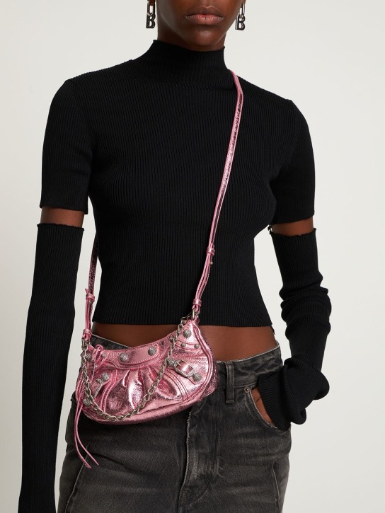 Balenciaga: Le Cagole mini leather purse - Pink - women_1 | Luisa Via Roma