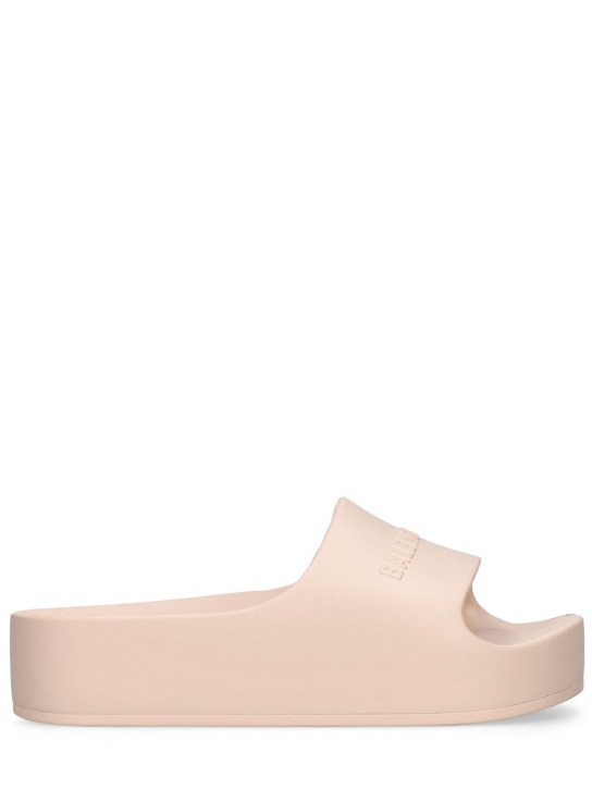 Balenciaga: Sandalias planas de goma 10mm - Sand Beige - women_0 | Luisa Via Roma