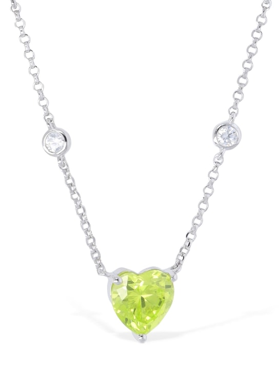 Apm Monaco: Green crystal heart adjustable necklace - women_0 | Luisa Via Roma