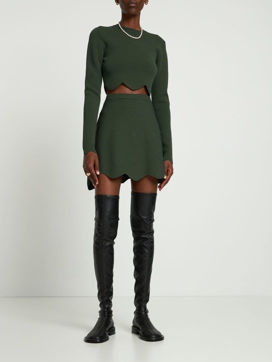 Viscose blend rib knit mini skirt - JW Anderson - Women | Luisaviaroma