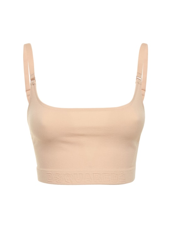 Dsquared2: Brassière bandeau en jersey technique - Nude - women_0 | Luisa Via Roma