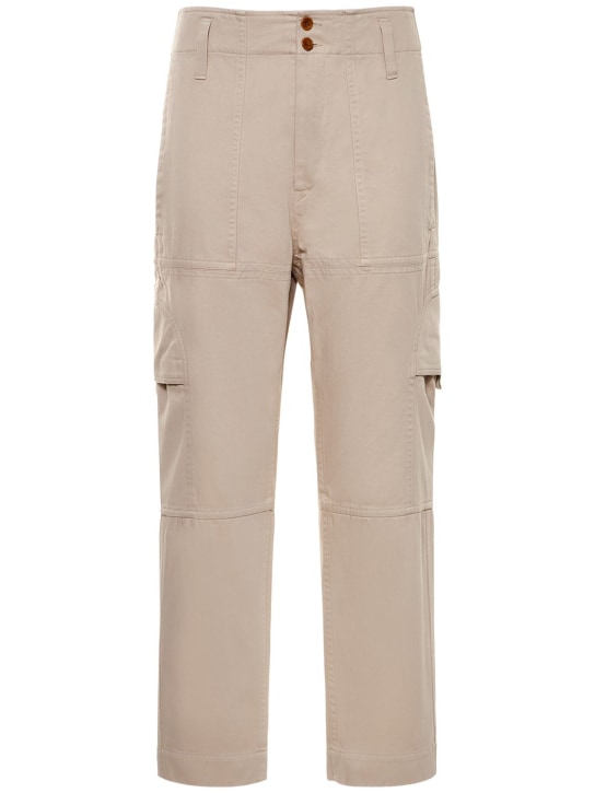 Cotton woven wide leg cargo pants - Thumbnail 1