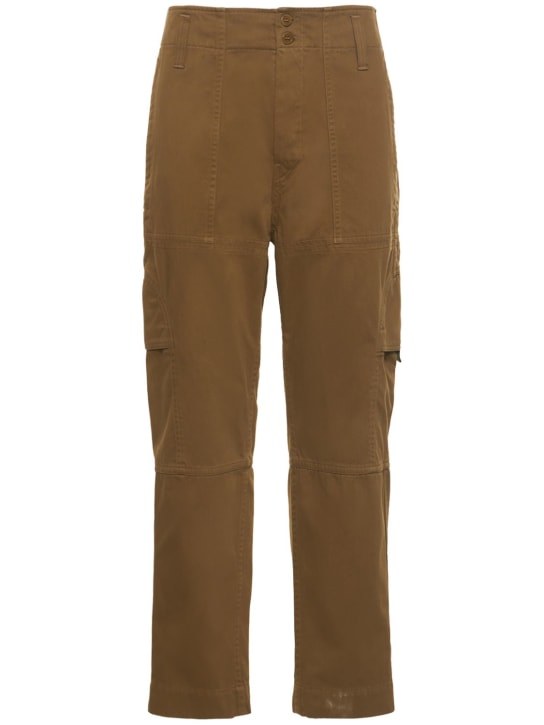 Cotton woven wide leg cargo pants - Thumbnail 1