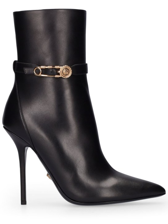 Versace: 110mm hohe Stiefeletten aus Leder - women_0 | Luisa Via Roma