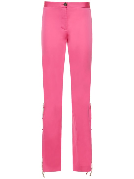 Giuseppe Di Morabito: Embellished viscose pants - Fuchsia - women_0 | Luisa Via Roma