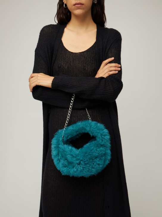 BY FAR: Baby Cush shearling top handle bag - women_1 | Luisa Via Roma