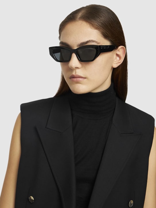 Stella McCartney: Cat-eye bio-acetate sunglasses w/ chain - women_1 | Luisa Via Roma