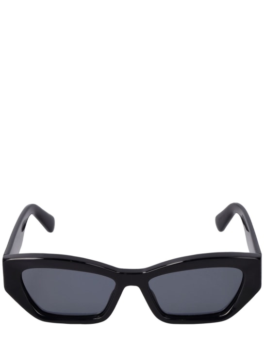 Stella McCartney: Cat-eye bio-acetate sunglasses w/ chain - Black/Smoke - women_0 | Luisa Via Roma