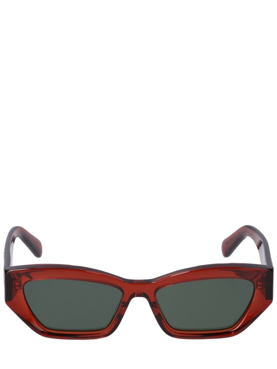 Stella McCartney: Cat-eye bio-acetate sunglasses w/ chain - Brown/Green - women_0 | Luisa Via Roma