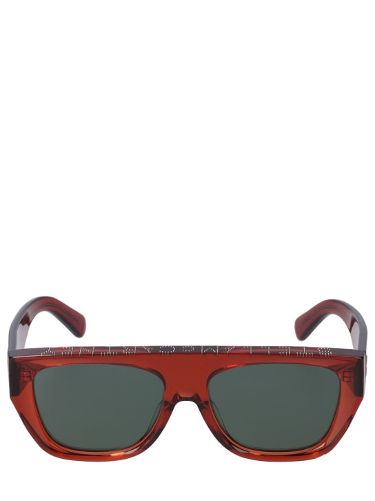 Stella McCartney: Pins squared bio-acetate sunglasses - Brown/Green - women_0 | Luisa Via Roma