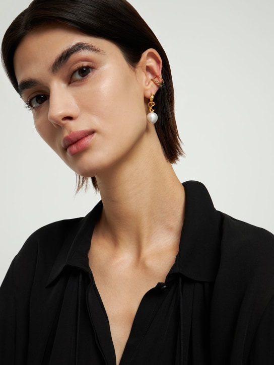 Maria Black: Ear cuff de ópalo glitter para lado derecho - Oro/Cristal - women_1 | Luisa Via Roma