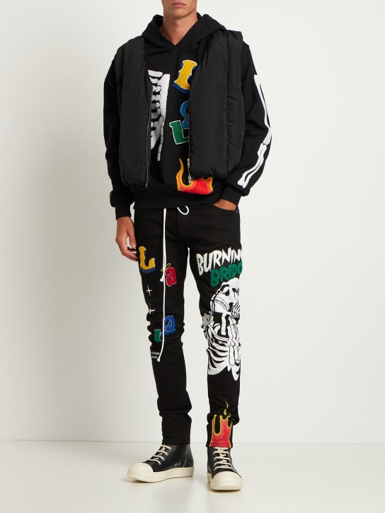 Lifted Anchors: Bridges chenille jeans - Black - men_1 | Luisa Via Roma