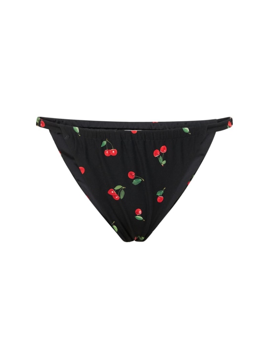 Weworewhat: Ruched adjustable bikini bottom - Black/Multi - women_0 | Luisa Via Roma