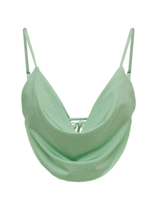 Weworewhat: Bikinitop mit Wasserfallausschnitt und Glitzer - Minzgrün - women_0 | Luisa Via Roma