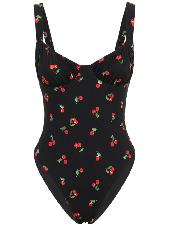 Weworewhat: Costume intero arricciato - Nero/Multicolor - women_0 | Luisa Via Roma