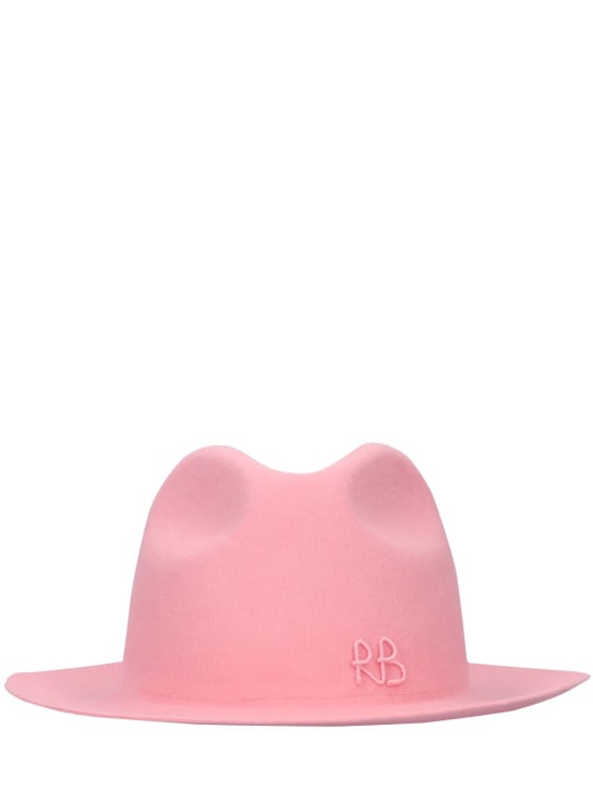 Ruslan Baginskiy: Fedora de fieltro de lana con monograma - Rosa Claro - women_0 | Luisa Via Roma