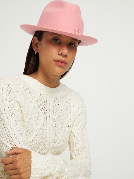 Ruslan Baginskiy: Fedora de fieltro de lana con monograma - Rosa Claro - women_1 | Luisa Via Roma