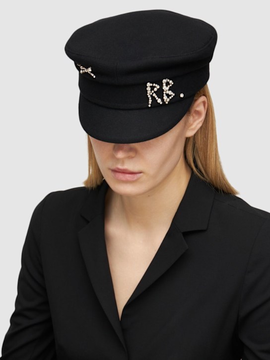 Ruslan Baginskiy: Cappello baker boy in lana con cristalli - women_1 | Luisa Via Roma