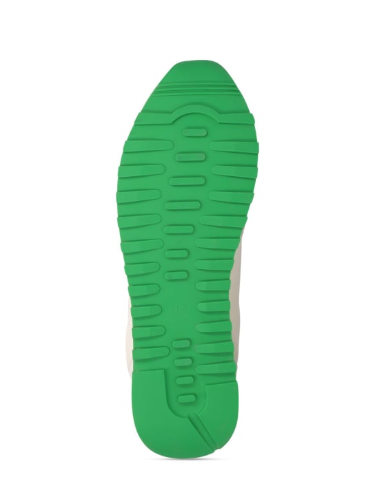 The Row: 20mm Owen leather & mesh sneakers - Ivory/Green - women_5 | Luisa Via Roma