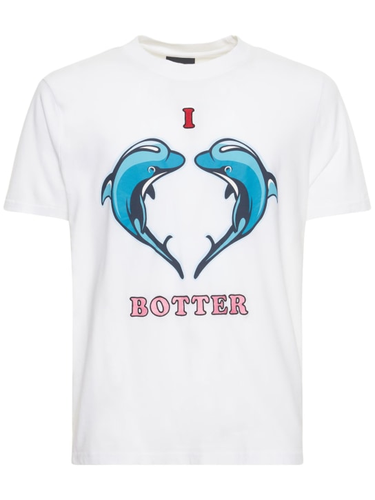 Botter: BEDRUCKTES T-SHIRT AUS BAUMWOLLJERSEY - Weiß/Blau - men_0 | Luisa Via Roma