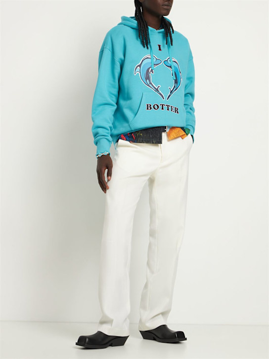 Botter: 海豚印花棉质连帽卫衣 - 蓝色 - men_1 | Luisa Via Roma