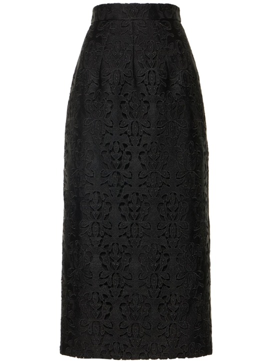 Emilia Wickstead: Bleistiftrock aus Guipure-Spitze „Lorinda“ - Schwarz - women_0 | Luisa Via Roma