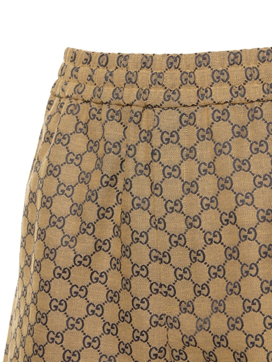 Gucci: Pantaloni in misto cotone - Beige/Blu - men_1 | Luisa Via Roma
