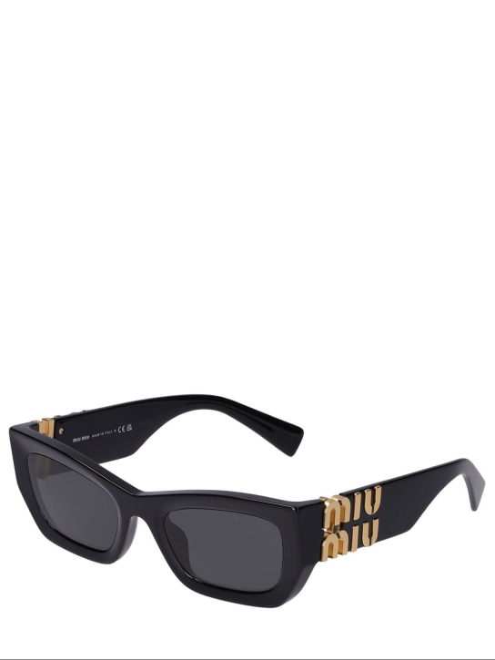 Miu Miu: Occhiali da sole in acetato - Nero/Grigio - women_3 | Luisa Via Roma