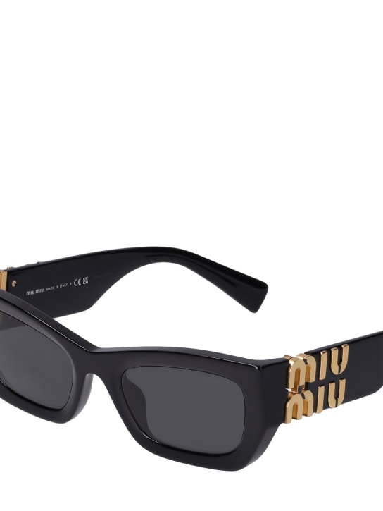Miu Miu: Occhiali da sole in acetato - Nero/Grigio - women_2 | Luisa Via Roma