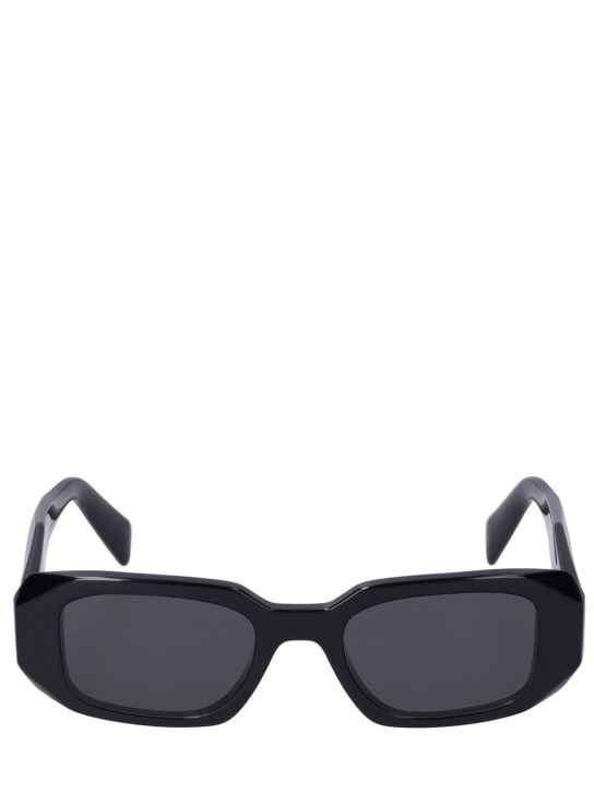 Prada: Gafas de sol cuadradas de acetato - Negro/Gris - women_0 | Luisa Via Roma