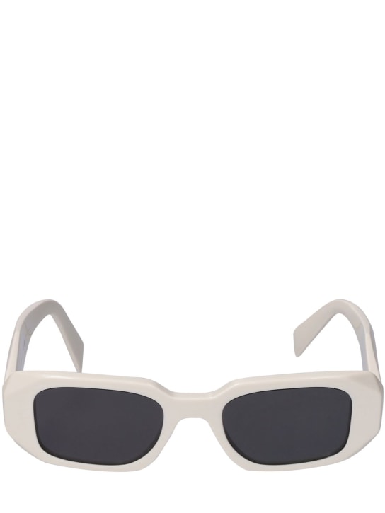 Prada: Gafas de sol cuadradas de acetato - Blanco/Gris - women_0 | Luisa Via Roma