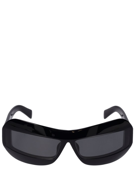 Prada: Runway squared acetate sunglasses - men_0 | Luisa Via Roma