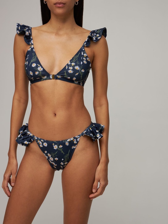 Underprotection: Bas de bikini à volants Lotus - Noir/Blanc - women_1 | Luisa Via Roma